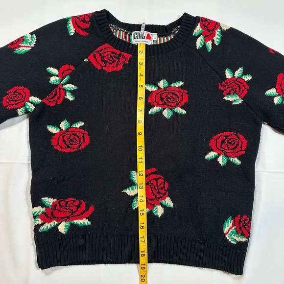 Chelsea Girl Rose Knit Sweater | Y2K Floral Crop | Made in U.K. | US 8 / UK 12 - Picture 4 of 9